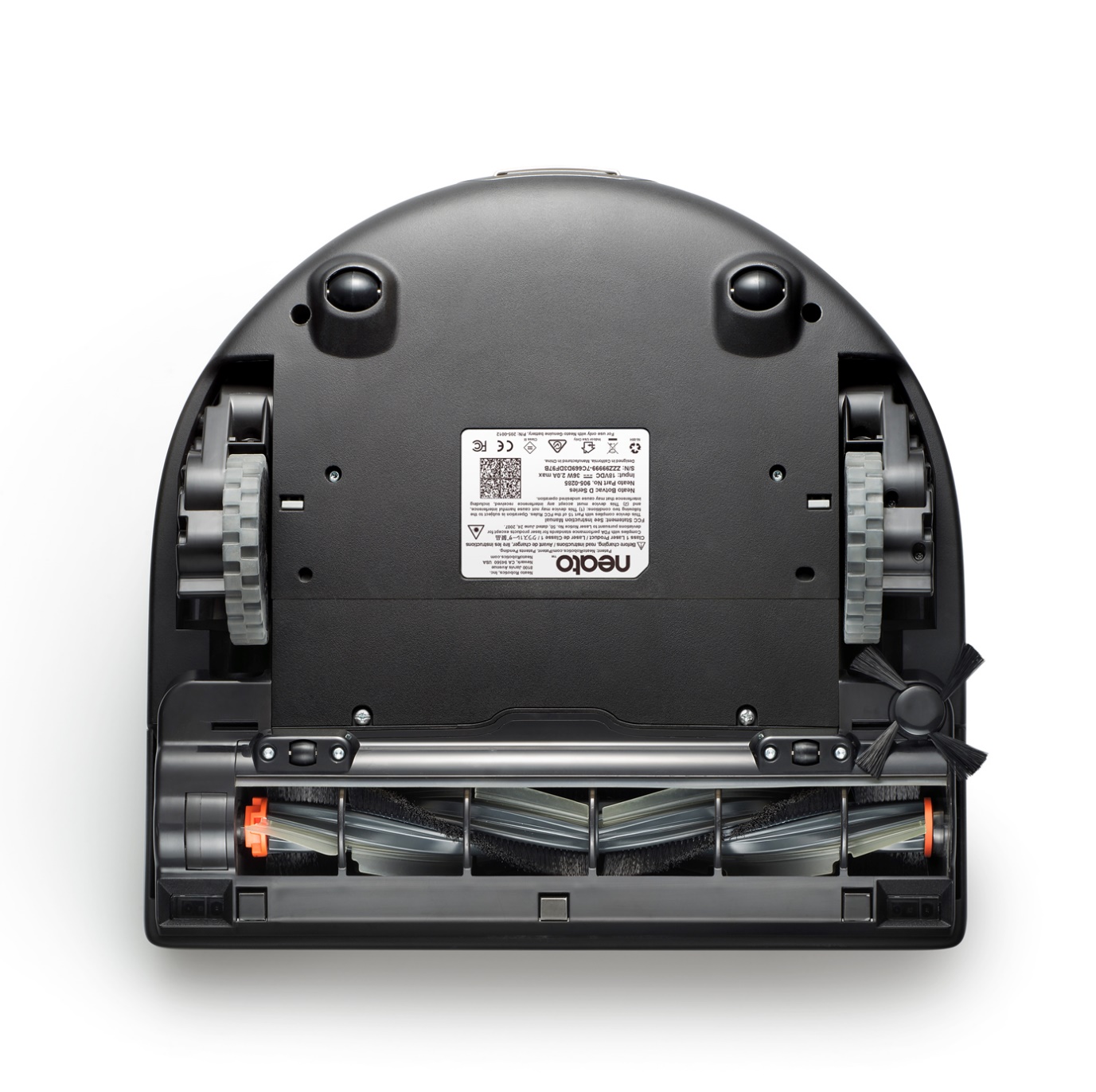 D-shaped robotic vacuum cleaner bottom